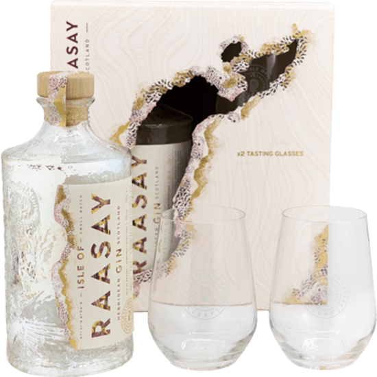 ISLE OF RAASAY GIN COFFRET 2 VERRES