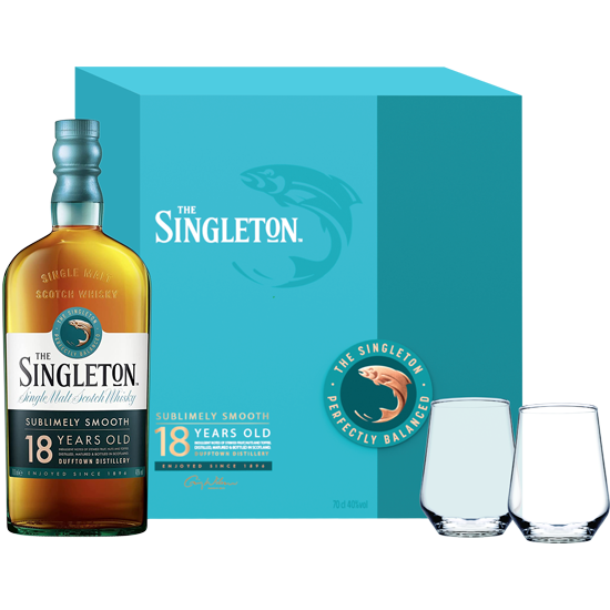 SINGLETON OF DUFFTOWN 18 ANS COFFRET 2 VERRES